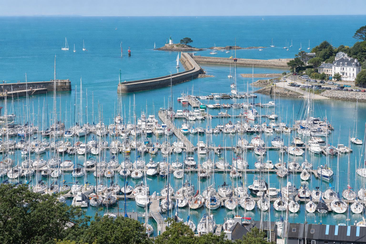 Le bassin du Port du Crouesty vu en surplomb